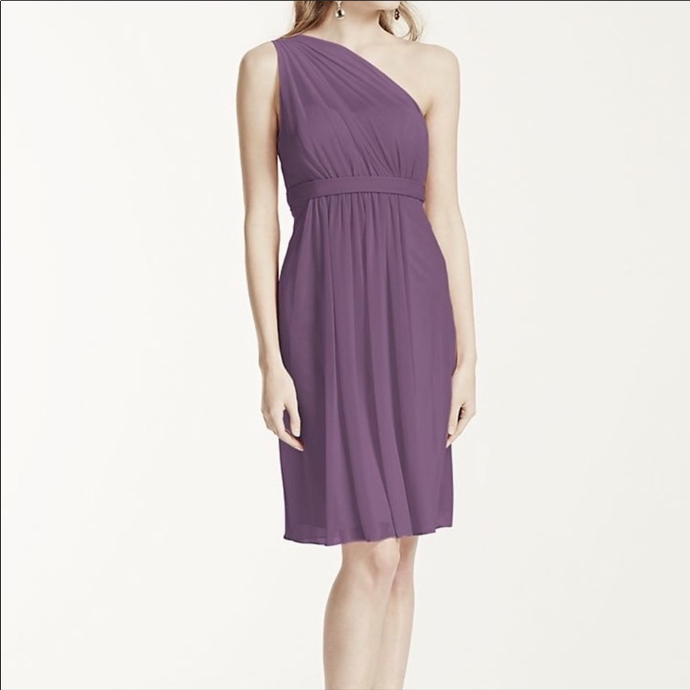 Purple David’s Bridal Bridesmaid Dress